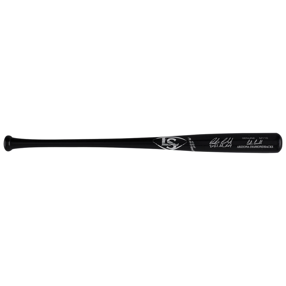 Batte de baseball Louisville Slugger noire autographiée par Corbin Carroll, des Diamondbacks de l'Arizona, modèle de jeu, avec inscription « 2023 NL ROY »