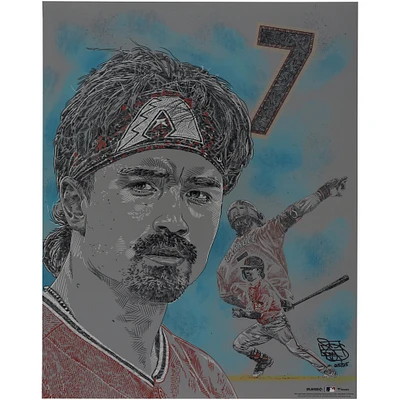 Corbin Carroll Arizona Diamondbacks Unsigned 16" x 20" Photo Print - Art by Maz Adams - Limited Edition of 25