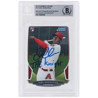 Carte de recrue autographiée 2013 Bowman Chrome #147 Beckett par Didi Gregorius des Diamondbacks de l'Arizona avec l'inscription « The Knight » et les fanatiques de Beckett ont été témoins