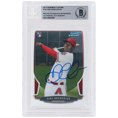 Carte de recrue authentifiée autographiée par Didi Gregorius des Diamondbacks de l'Arizona, Bowman Chrome #147 de 2013, présentée par les fanatiques de Beckett