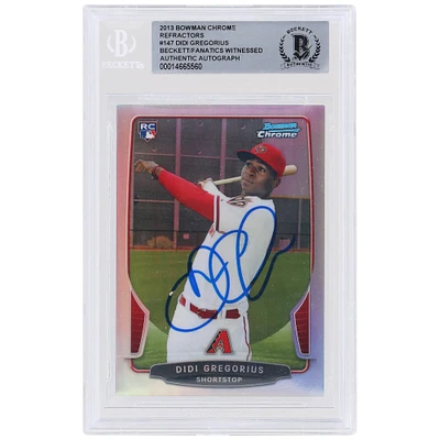 Carte de recrue authentifiée autographiée par Didi Gregorius des Diamondbacks de l'Arizona 2013 Bowman Chrome Refractors #147 Beckett Fanatics