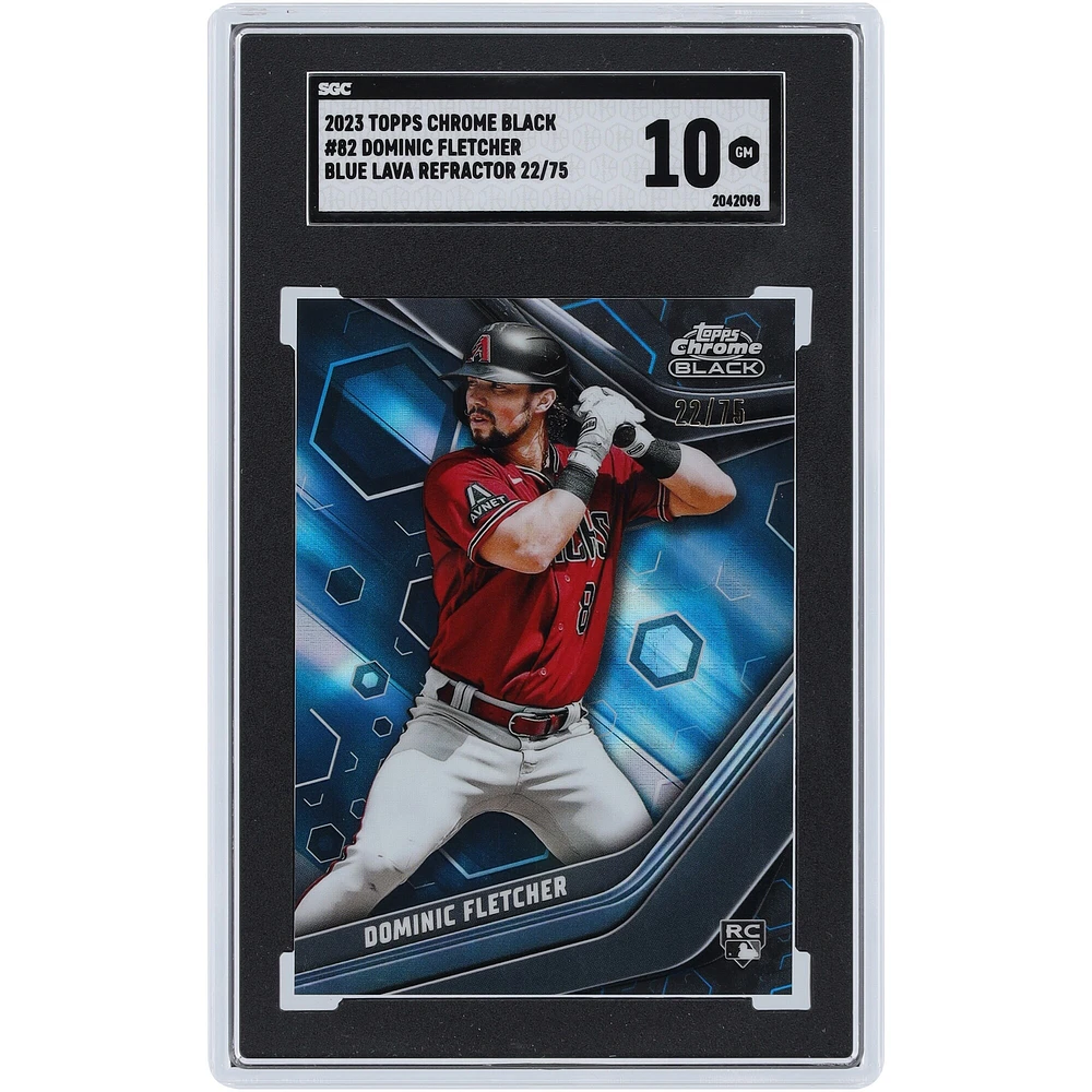 Dominic Fletcher Arizona Diamondbacks 2023 Topps Chrome Black Blue Lava Refractor #82 #22/75 SGC Authenticated 10 Rookie Card