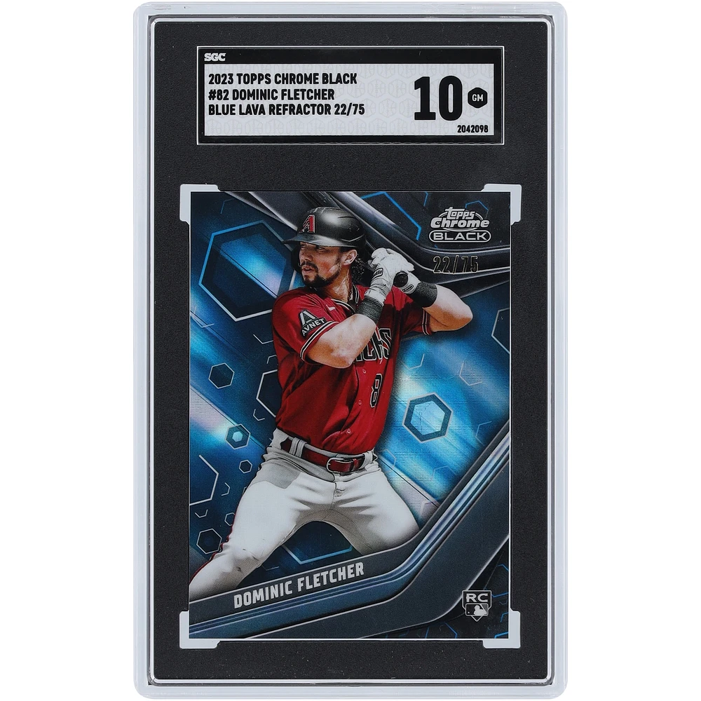 Dominic Fletcher Arizona Diamondbacks 2023 Topps Chrome Black Blue Lava Refractor #82 #22/75 SGC Authenticated 10 Rookie Card