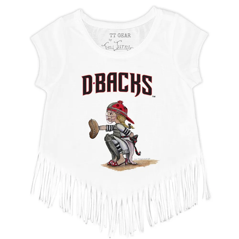 Youth Tiny Turnip White Arizona Diamondbacks Girl Teddy T-Shirt Size: Small