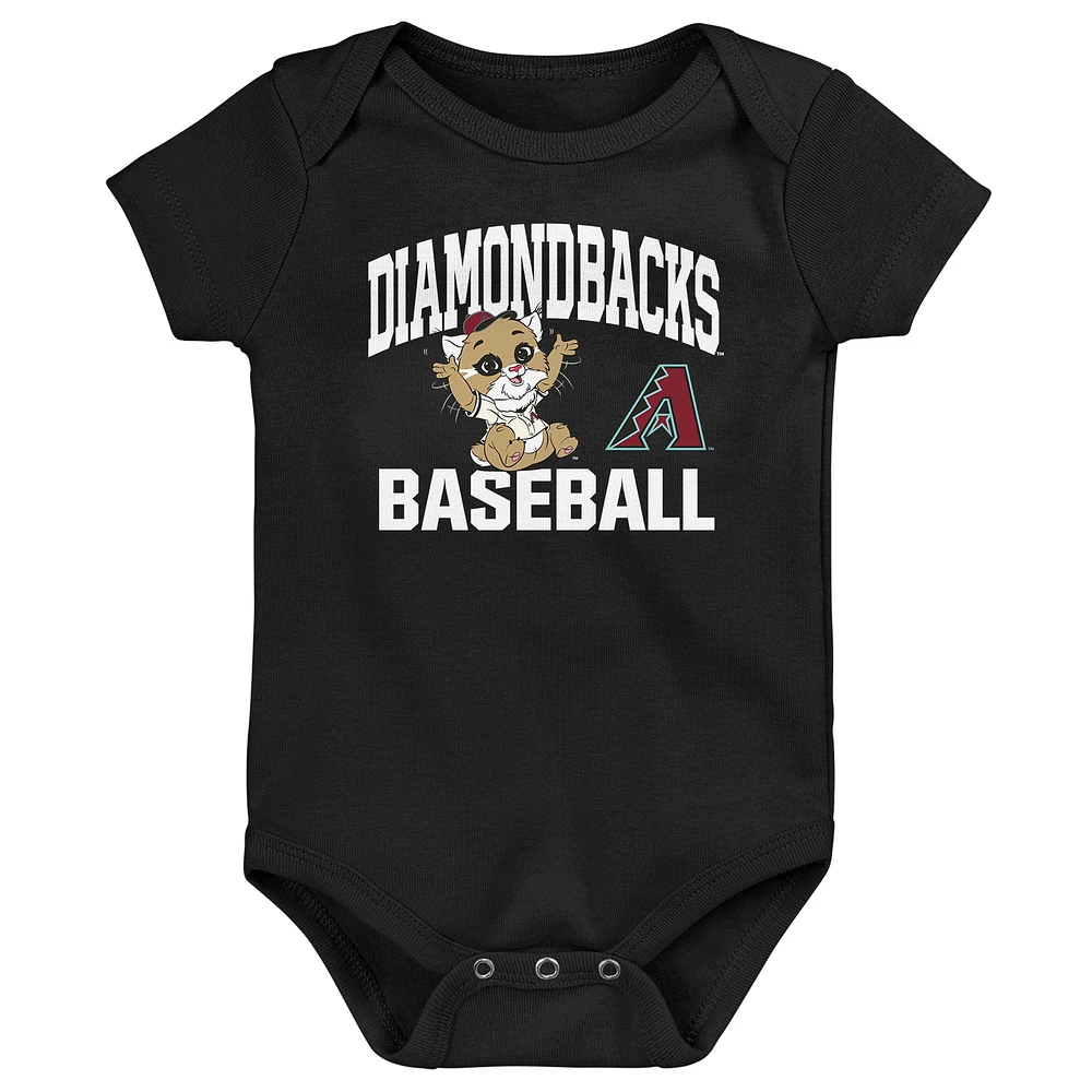 Infant  Black Arizona Diamondbacks Batter Up 3-Pack Bodysuit Set