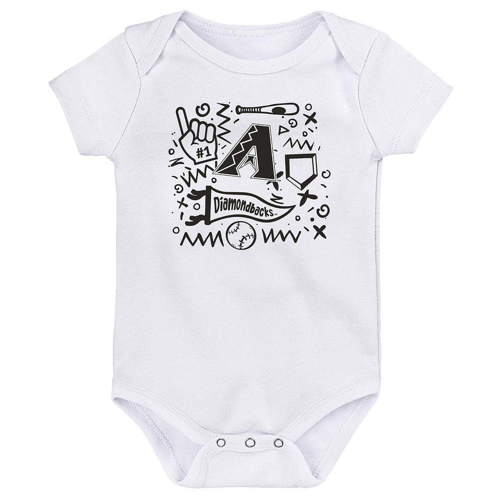 Infant  Black Arizona Diamondbacks Batter Up 3-Pack Bodysuit Set