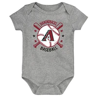 Infant  Black Arizona Diamondbacks Batter Up 3-Pack Bodysuit Set