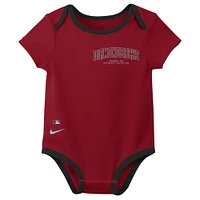 Infant Nike Arizona Diamondbacks Authentic Collection Three-Pack Bodysuit Set