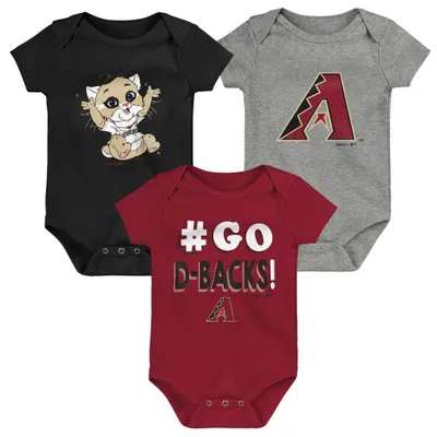 Arizona Diamondbacks Infant Born To Win 3-Pack Bodysuit Set - Red/Black/Gray