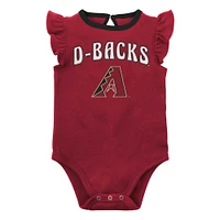 Lot de deux cache-couches rouge/gris chiné Arizona Diamondbacks Little Fan pour bébé