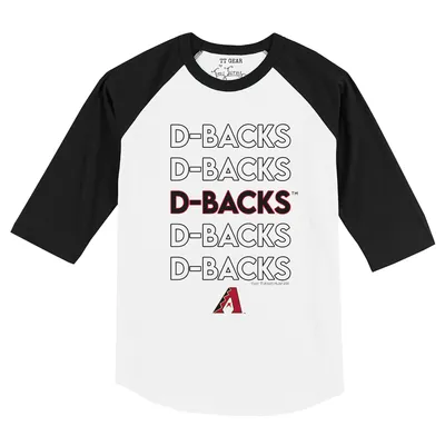 Arizona Diamondbacks Tiny Turnip Infant Stacked Raglan 3/4 Sleeve T-Shirt - White/Black