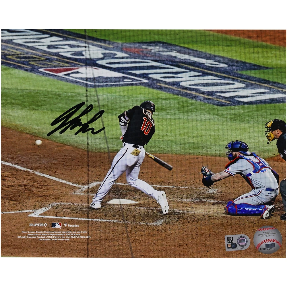 Photographie autographiée de 8" x 10" de Jordan Lawlar des Diamondbacks de l'Arizona lors de la Série mondiale 2023