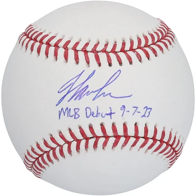 Jordan Lawlar Arizona Diamondbacks Autographed Baseball with "MLB Debut 9-7-23" Inscription