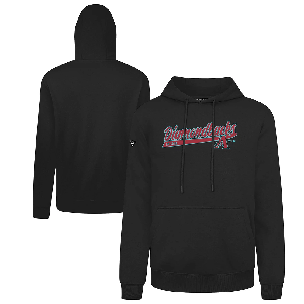 Men's Levelwear  Black Arizona Diamondbacks Podium Fleece Pullover Hoodie