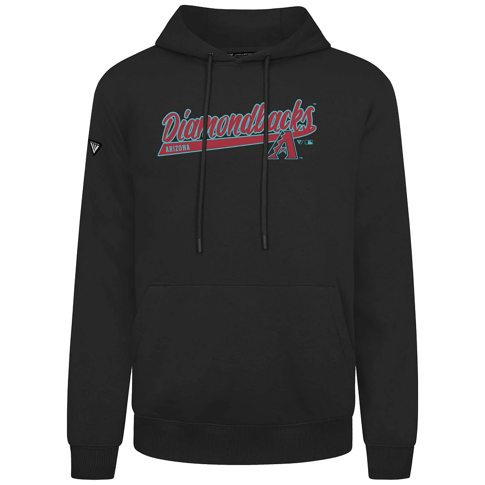 Men's Levelwear  Black Arizona Diamondbacks Podium Fleece Pullover Hoodie