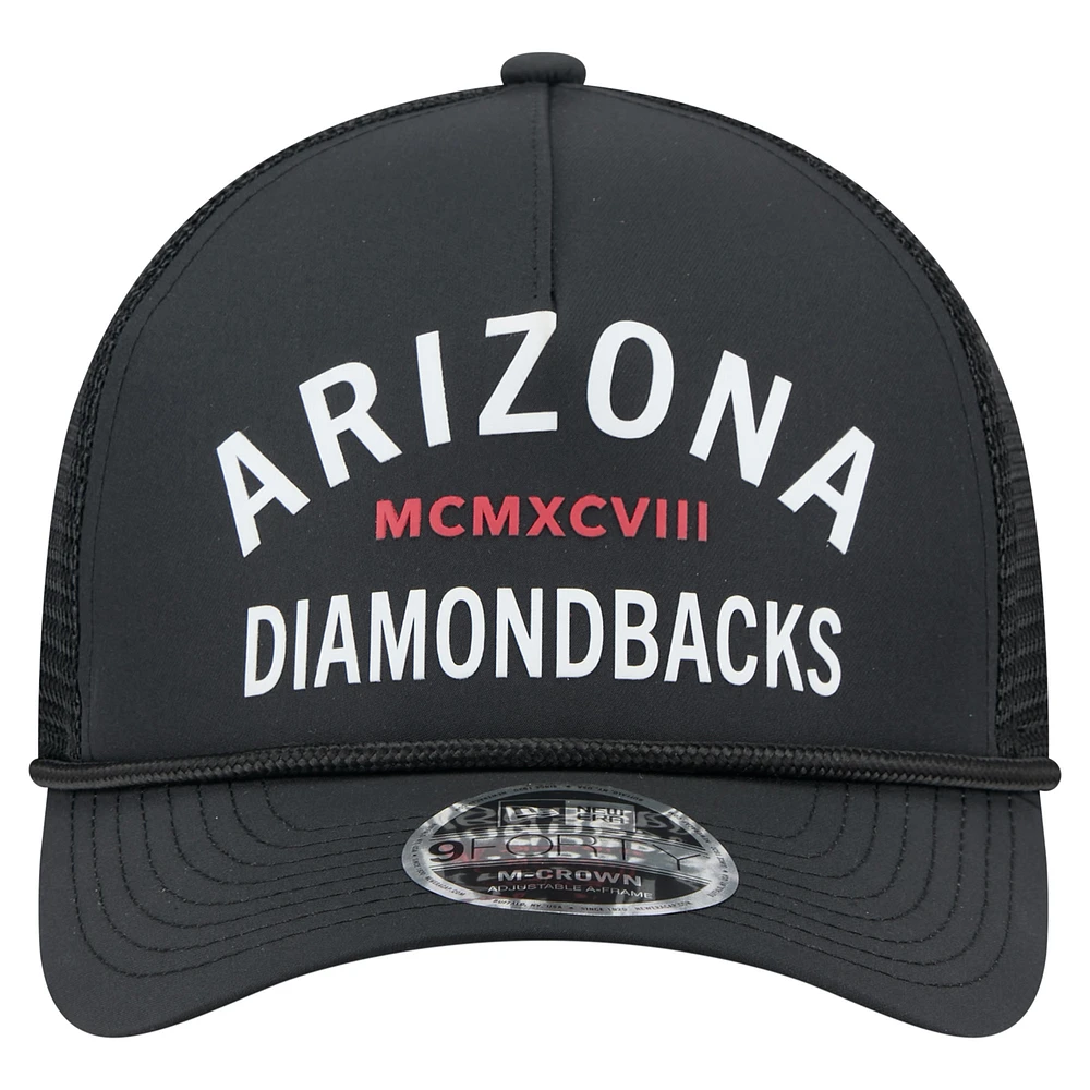 Men's New Era  Black Arizona Diamondbacks Minimalist 9FORTY A-Frame Adjustable Hat