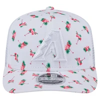 Men's New Era  White Arizona Diamondbacks Flamingo Mesh Back 9SEVENTY Stretch-Snap Hat