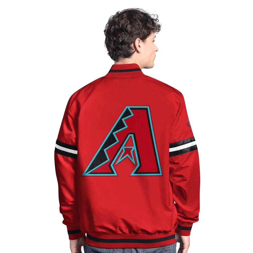Men's Starter  Red Arizona Diamondbacks Scout Full-Snap Varsity Jacket