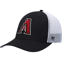 Men's '47 Black/White Arizona Diamondbacks Primary Logo Trucker Snapback Hat