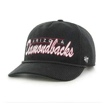 Casquette ajustable en velours côtelé Hitch noire Arizona Diamondbacks '47 pour homme