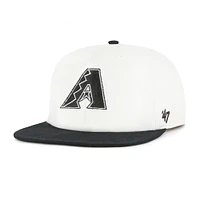 Men's '47 White/Black Arizona Diamondbacks Foundation Captain Snapback Hat