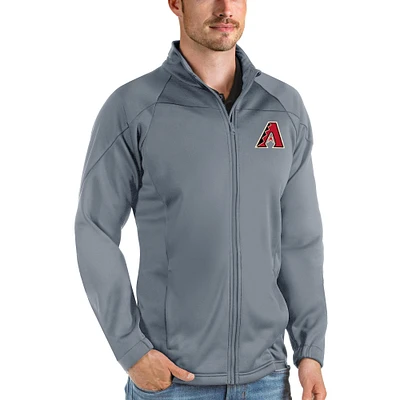 Men's Antigua Gray Arizona Diamondbacks Links Full-Zip Golf Jacket