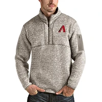 Veste à enfiler glissière quart de tour Fortune des Diamondbacks l'Arizona pour hommes, couleur avoine Antigua