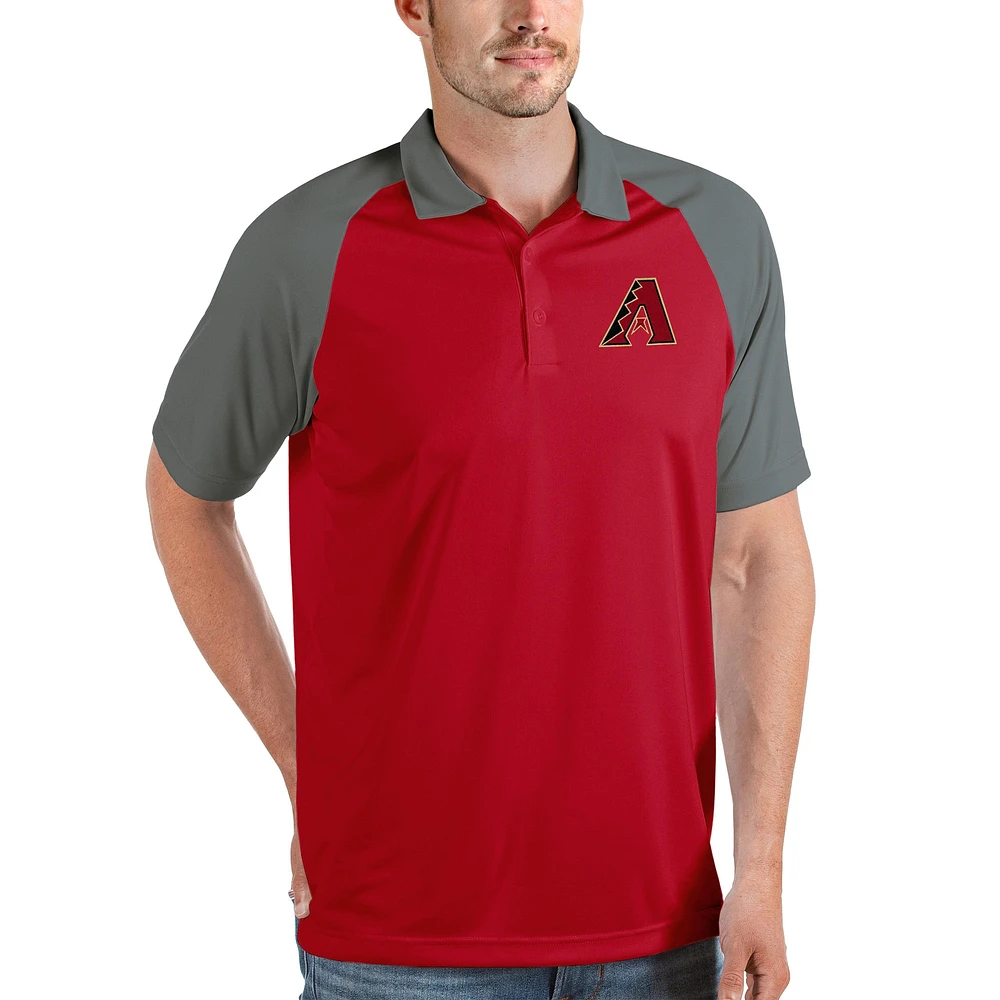 Polo Nova Antigua rouge/gris pour homme des Diamondbacks de l'Arizona