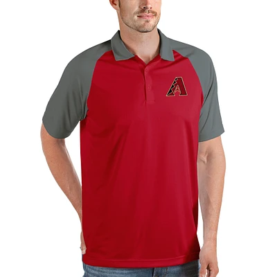 Polo Nova Antigua rouge/gris pour homme des Diamondbacks de l'Arizona