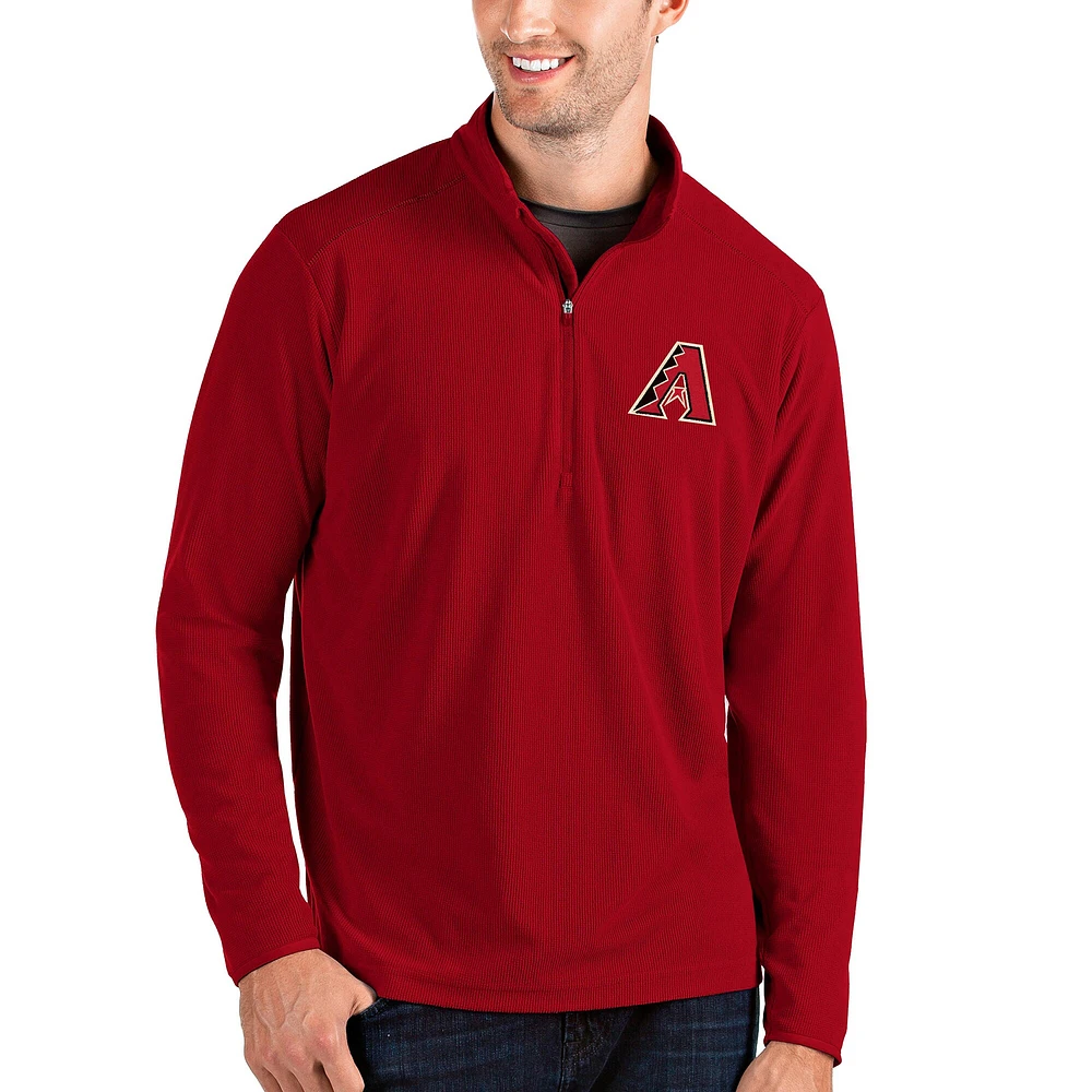Veste à enfiler glissière quart de tour Glacier des Diamondbacks l'Arizona Antigua Red pour homme