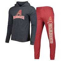 Men's Concepts Sport Red/Charcoal Arizona Diamondbacks Meter Hoodie & Joggers Set