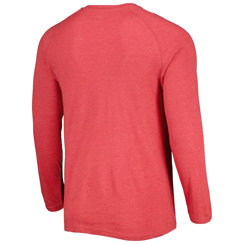 Concepts Sport T-shirt Henley à manches longues raglan Inertia Diamondbacks de l'Arizona rouge pour homme