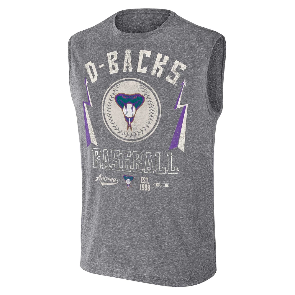 Men's Darius Rucker Collection by Fanatics Charcoal Arizona Diamondbacks Relaxed-Fit Muscle Tank Top