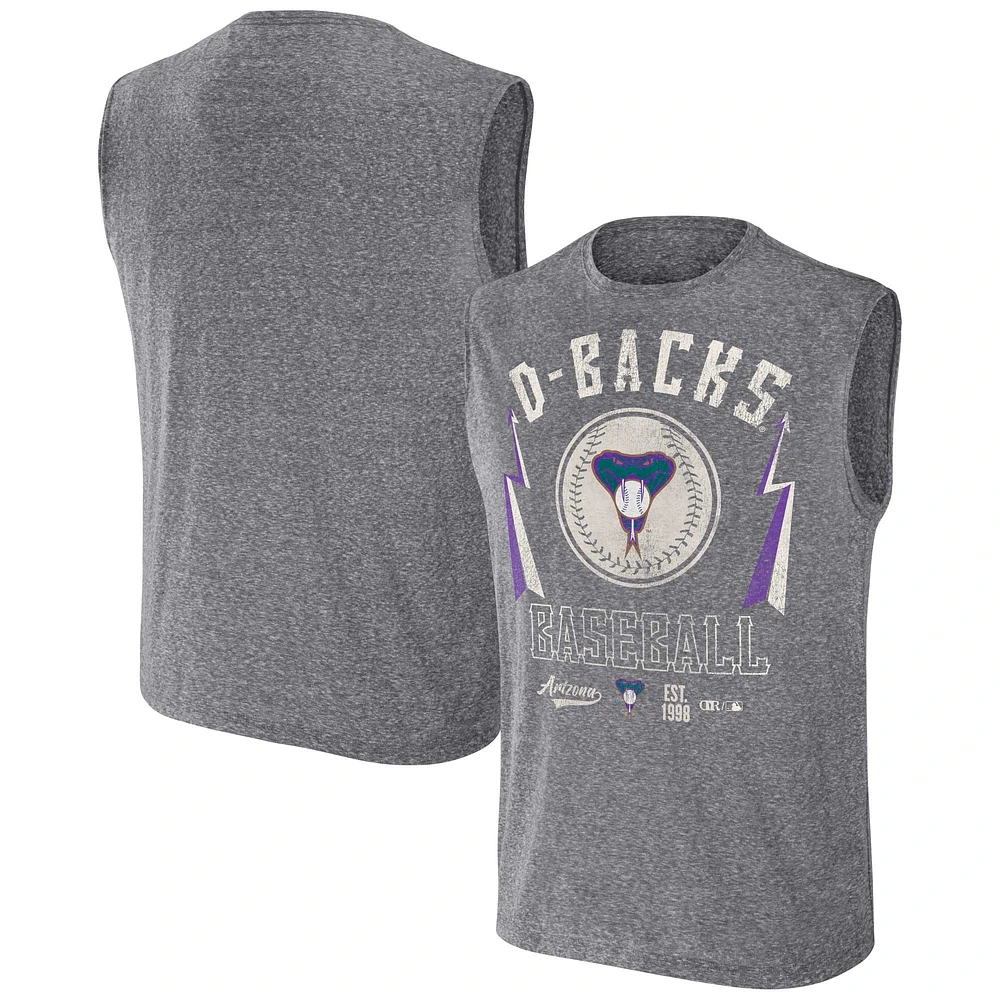 Collection Darius Rucker pour hommes par Fanatics Charcoal Arizona Diamondbacks Débardeur musculaire coupe décontractée