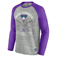 Men's Darius Rucker Collection by Fanatics  Heather Gray Arizona Diamondbacks Raw Edge Raglan Long Sleeve Baseball T-Shirt