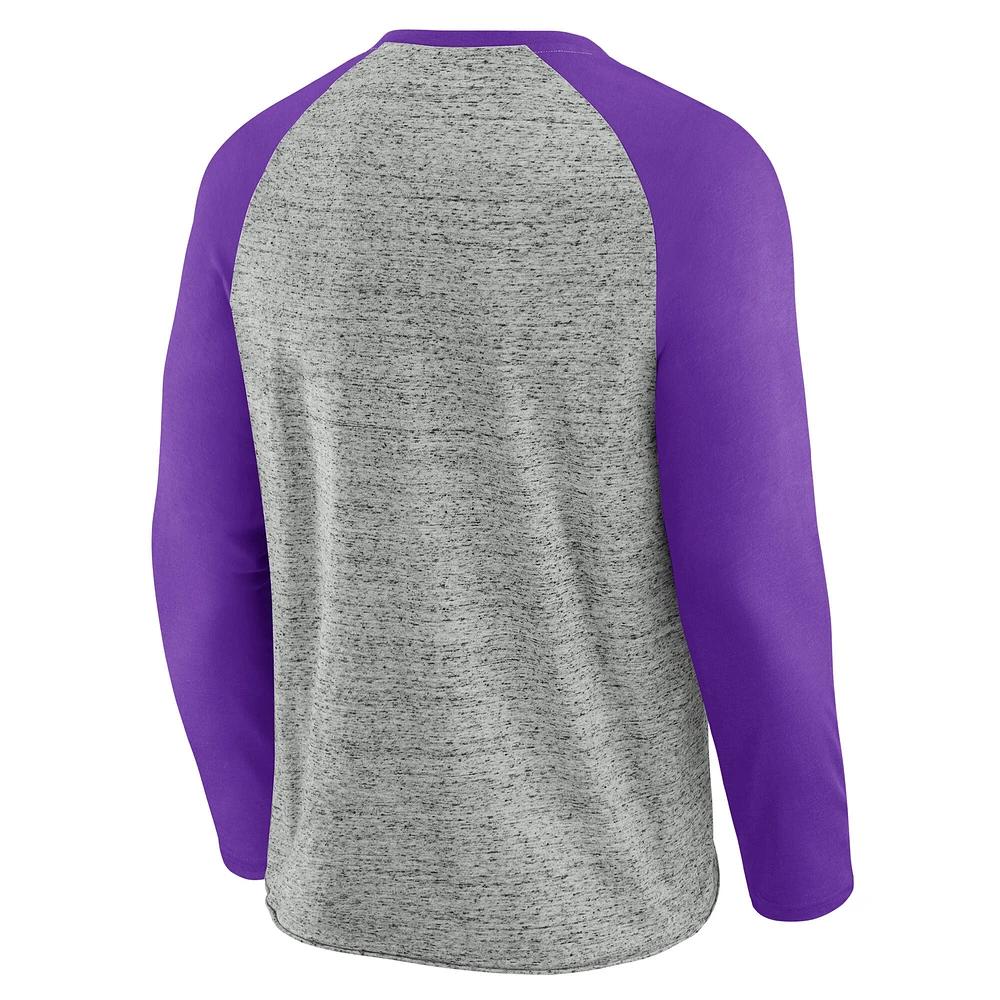 Men's Darius Rucker Collection by Fanatics  Heather Gray Arizona Diamondbacks Raw Edge Raglan Long Sleeve Baseball T-Shirt