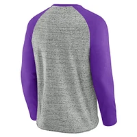 Men's Darius Rucker Collection by Fanatics  Heather Gray Arizona Diamondbacks Raw Edge Raglan Long Sleeve Baseball T-Shirt
