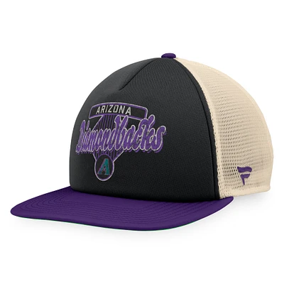 Men's Fanatics Black/Purple Arizona Diamondbacks Cooperstown Collection Talley Foam Trucker Snapback Hat