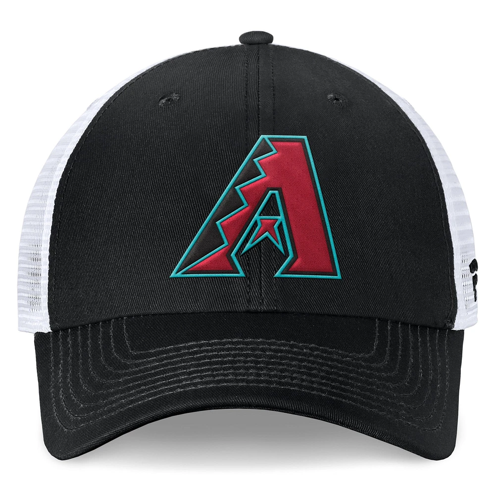 Men's Fanatics Black/White Arizona Diamondbacks Team Core Unstructured Trucker Adjustable Hat