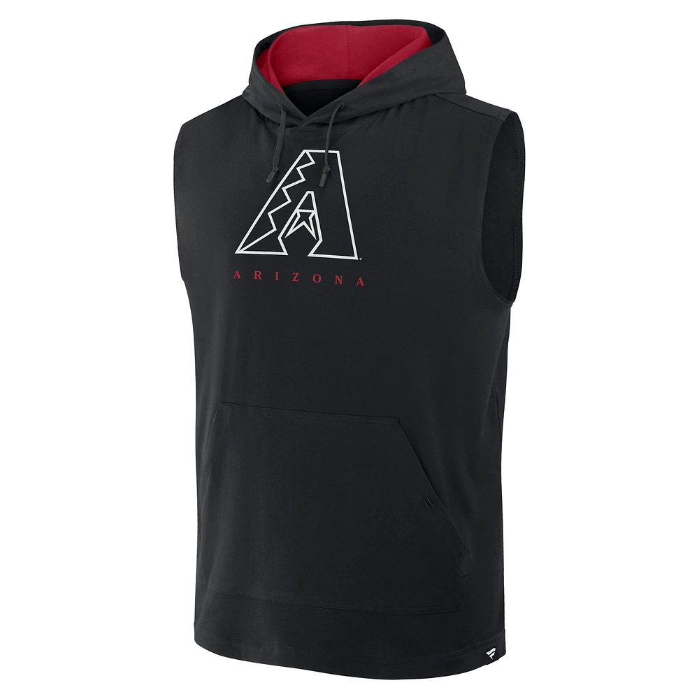Men's Fanatics Black Arizona Diamondbacks Fire Speed Sleeveless Pullover Hoodie
