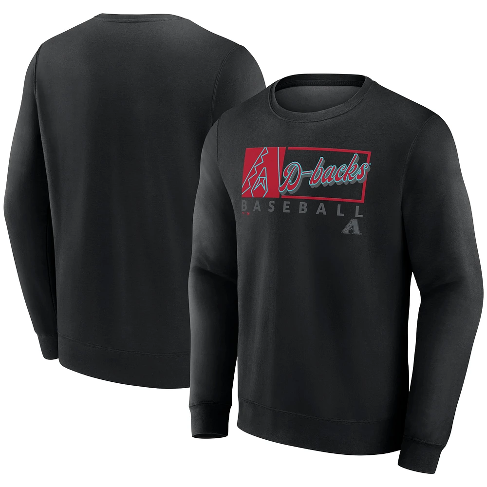 Men's Fanatics Black Arizona Diamondbacks Focus Fleece Pullover Sweatshirt