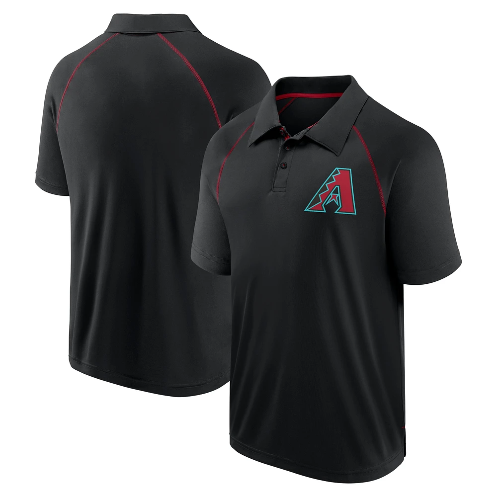 Men's Fanatics Black Arizona Diamondbacks Strong Alone Raglan Polo