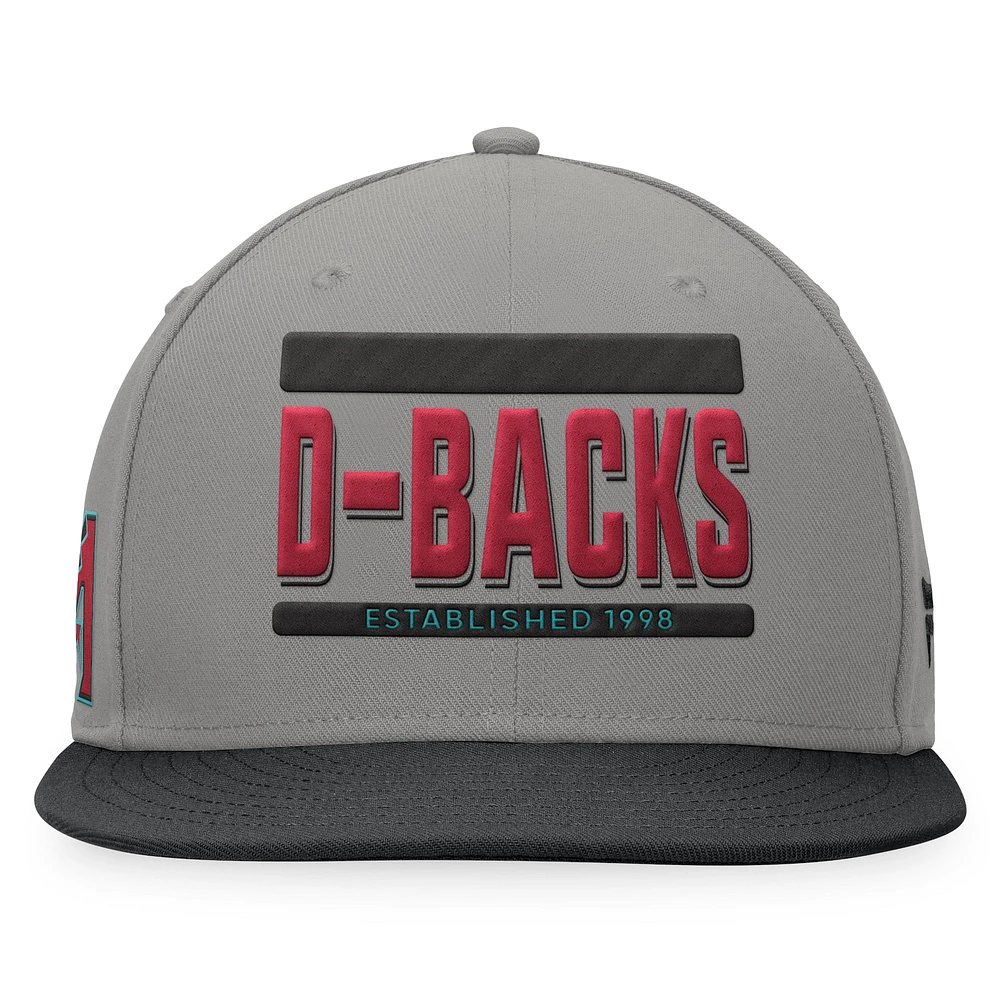 Men's Fanatics Gray/Black Arizona Diamondbacks Line Drive Two-Tone Snapback Hat