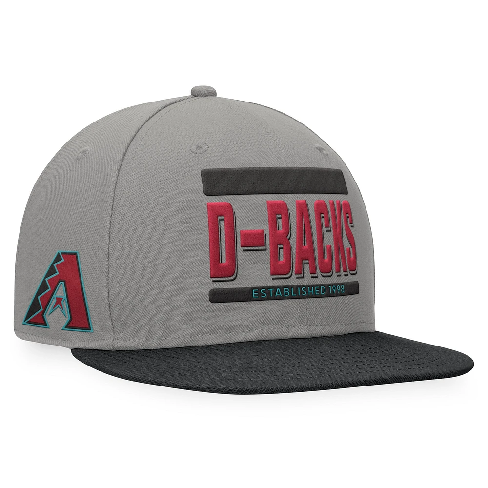 Men's Fanatics Gray/Black Arizona Diamondbacks Line Drive Two-Tone Snapback Hat