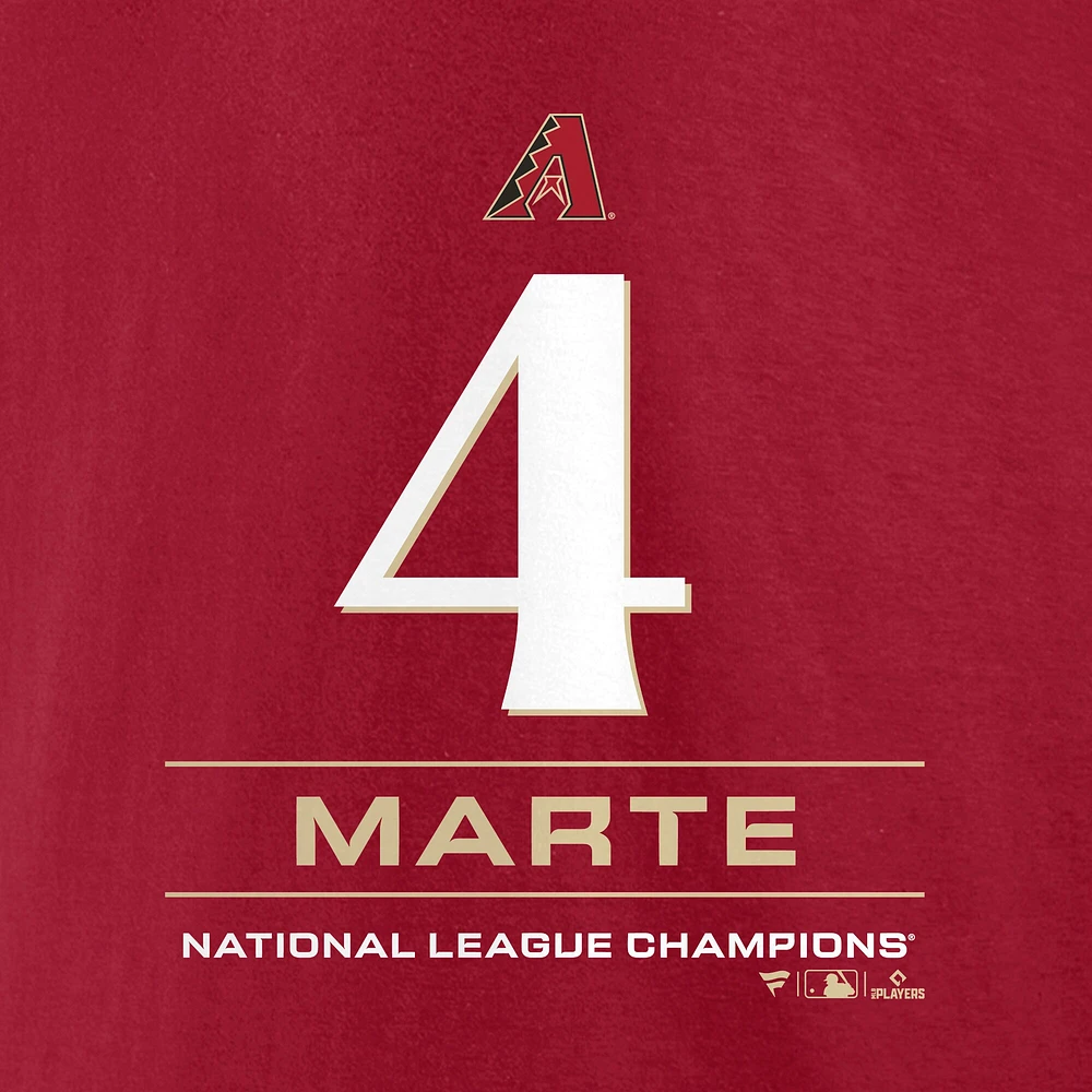 T-shirt avec nom et numéro de la série mondiale 2023 Fanatics Ketel Marte Red Arizona Diamondbacks pour hommes