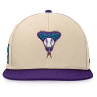 Men's Fanatics Natural/Purple Arizona Diamondbacks Cooperstown Collection Bounder Snapback Hat
