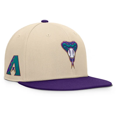 Men's Fanatics Natural/Purple Arizona Diamondbacks Cooperstown Collection Bounder Snapback Hat