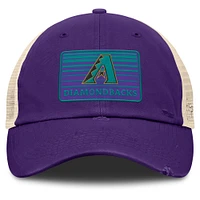 Casquette ajustable en maille Eastbound de la collection Cooperstown des Diamondbacks de l'Arizona pour hommes Fanatics violet/naturel