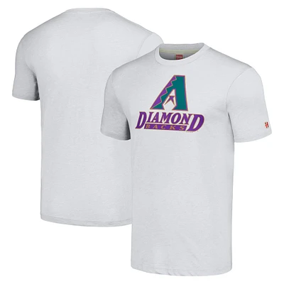 T-shirt triple mélange avec logo dessiné à la main des Diamondbacks de l'Arizona gris Hommage pour hommes