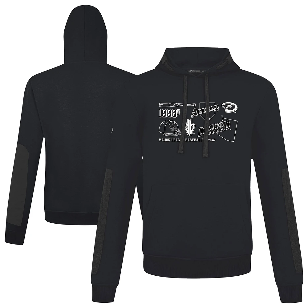 Men's Levelwear  Black Arizona Diamondbacks Cooperstown Collection Bombay Campaign Pullover Hoodie
